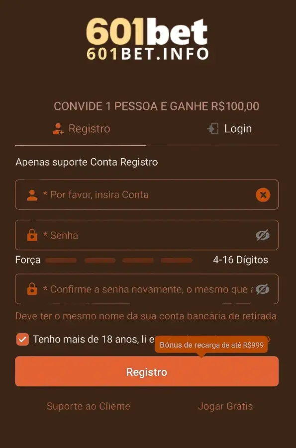 601BET register